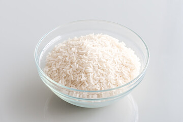 Long Grain Dry Raw White rice in a bowl