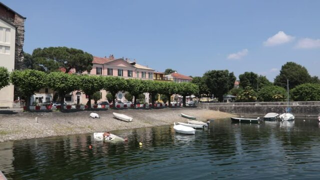 view of the old town of Angera italy