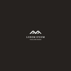 Letter M Mountain logo template design in Vector illustration 