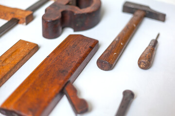 Compilation of traditional carpenter's tools woodworking and processing drill basic planer clamp...