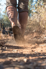 woman walking in the forest