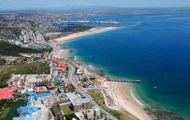Port Elizabeth, Eastern Cape / South Africa - 12/29/2011 - Aerial photo of Port Elizabeth Beachfront