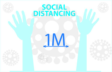 Social distancing, keep distance in public society people to protect from COVID-19 coronavirus outbreak spreading concept