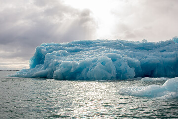 A blue Ice berg in the Arctic near Svalbard