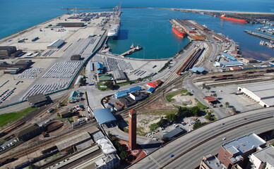 Port Elizabeth, Eastern Cape / South Africa - 07/25/2012: Aerial photo of Port Elizabeth Harbour