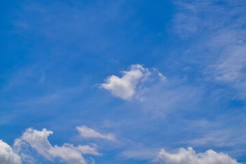 Blue sky with white clouds.