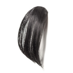 Clip in piece straight jet black synthetic hair fringe extensions