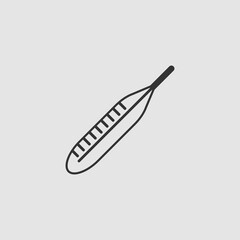 Medical thermometer icon flat.