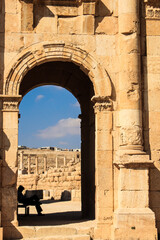 The south gate of the roman city of Jerash in Jordan