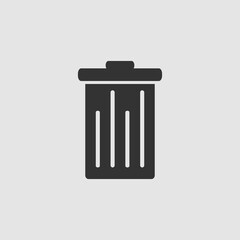 Trash can icon flat.