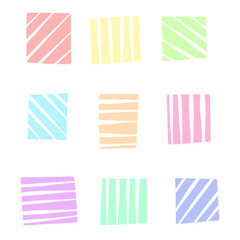 set of colorful square paper sheets retro pattern