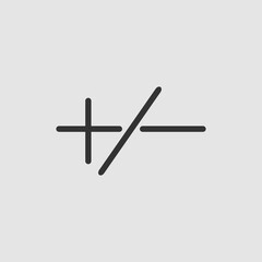 Plus or minus icon flat.