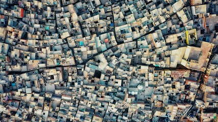 A shocking aerial photo of cluster housing in agra - obrazy, fototapety, plakaty