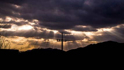 풍경, 사진, 달, 도로,