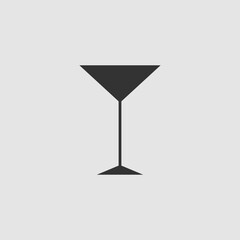 Martini glass icon flat.