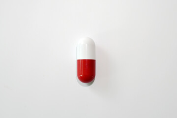 white pills isolated on white background