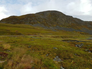 mountain landscape with heavy cloud layer