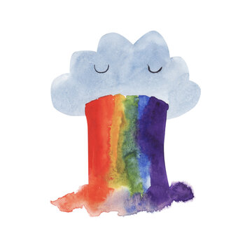 recommend clip art: Hand drawn watercolor rainbow isolated on white background. LGBT flag.
