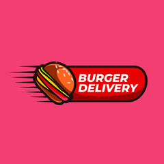 vector illustration of delivery burger logo design