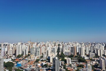 Aerial landscape of soccer stadium in the sunny day. Great landscape.