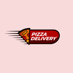 colorful vector illustration of pizza delivery food graphic logo