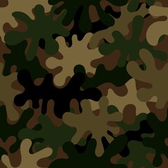 Fototapeta premium Camouflage seamless pattern background masking camo repeat print