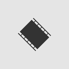 Fototapeta premium Film reel icon flat.