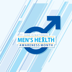 national men's health awareness month celebrate in june - obrazy, fototapety, plakaty