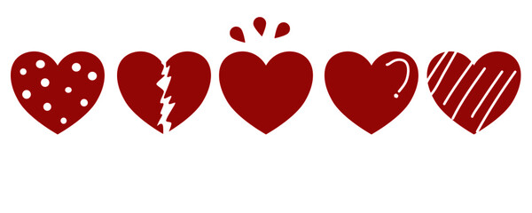 red heart on a white background