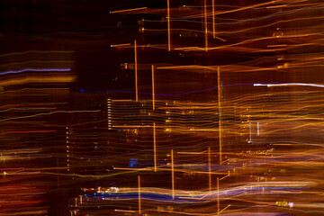 Night neon lights on long exposure. Modern art, modern background
