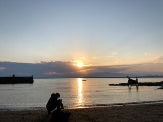 sunset on the beach