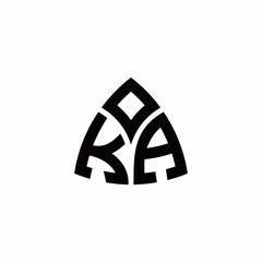 KA monogram logo with modern triangle style design template - obrazy, fototapety, plakaty