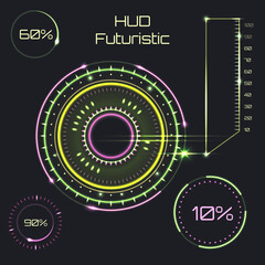 Futuristic interface, HUD, computer technology vector background