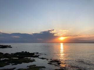 sunset over the sea