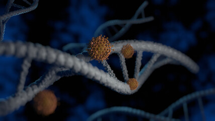 illustration of a dna molecule  Coronavirus Covid-19