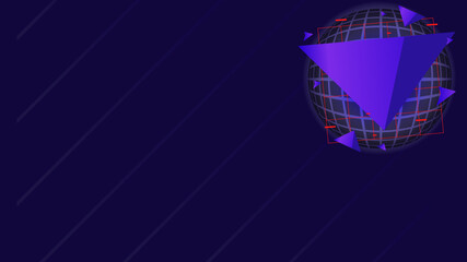 background globe banner design blue