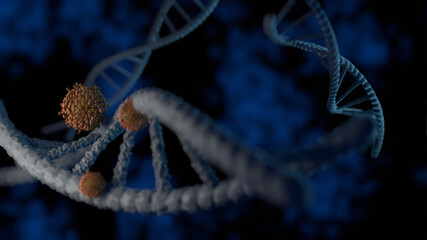 illustration of a dna molecule  Coronavirus Covid-19