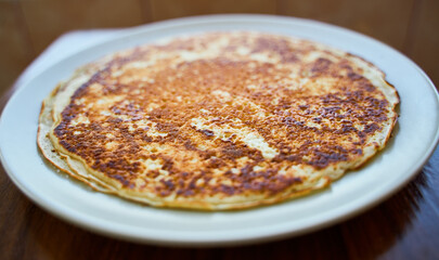 Delicious fried pancakes closeup