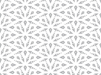 Abstract geometric pattern. A seamless vector background. White and grey ornament. Graphic modern pattern. Simple lattice graphic design.