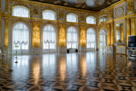 Pushkin, Saint Petersburg, Russia - May 19, 2015: Interiors of imperial Catherine Palace in Tsarskoye Selo, Pushkin