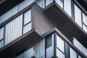 Minimalist architecture detail of an urban building