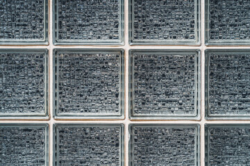 Wall made of decorative glass bricks