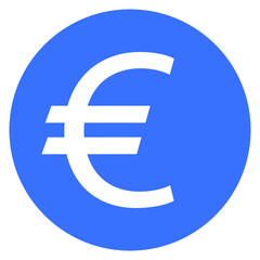 Euro icon, symbol, blue, Vector