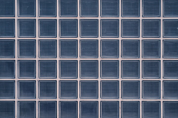 Wall made of decorative glass bricks