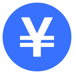 Chinese yuan icon, symbol, blue, Vector 