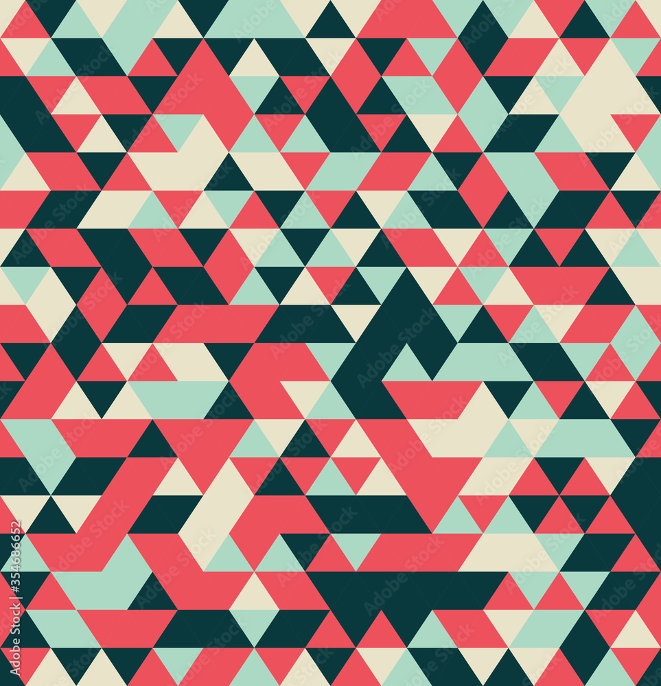 Poster seamless geometric pattern with triangles. can be used in textiles, for book design, website backgro