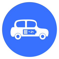 Electric vehicle icon, symbol, blue, Vector