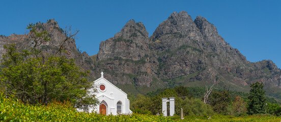 The Congregational Church in Pniel, Stellenbosch, Western Cape Province, Panorama