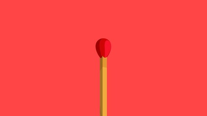 match on a red background
