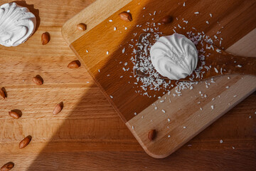 The process of making marshmallows top view